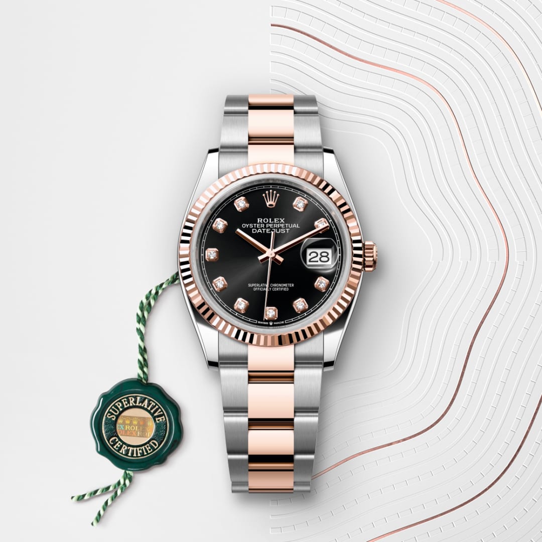 El reloj Rolex Datejust 36 ref: M126231-0020 viene acompañado de un sello verde, un símbolo de su estatus de Cronómetro Superlativo, aplicando la garantía de cinco años. 