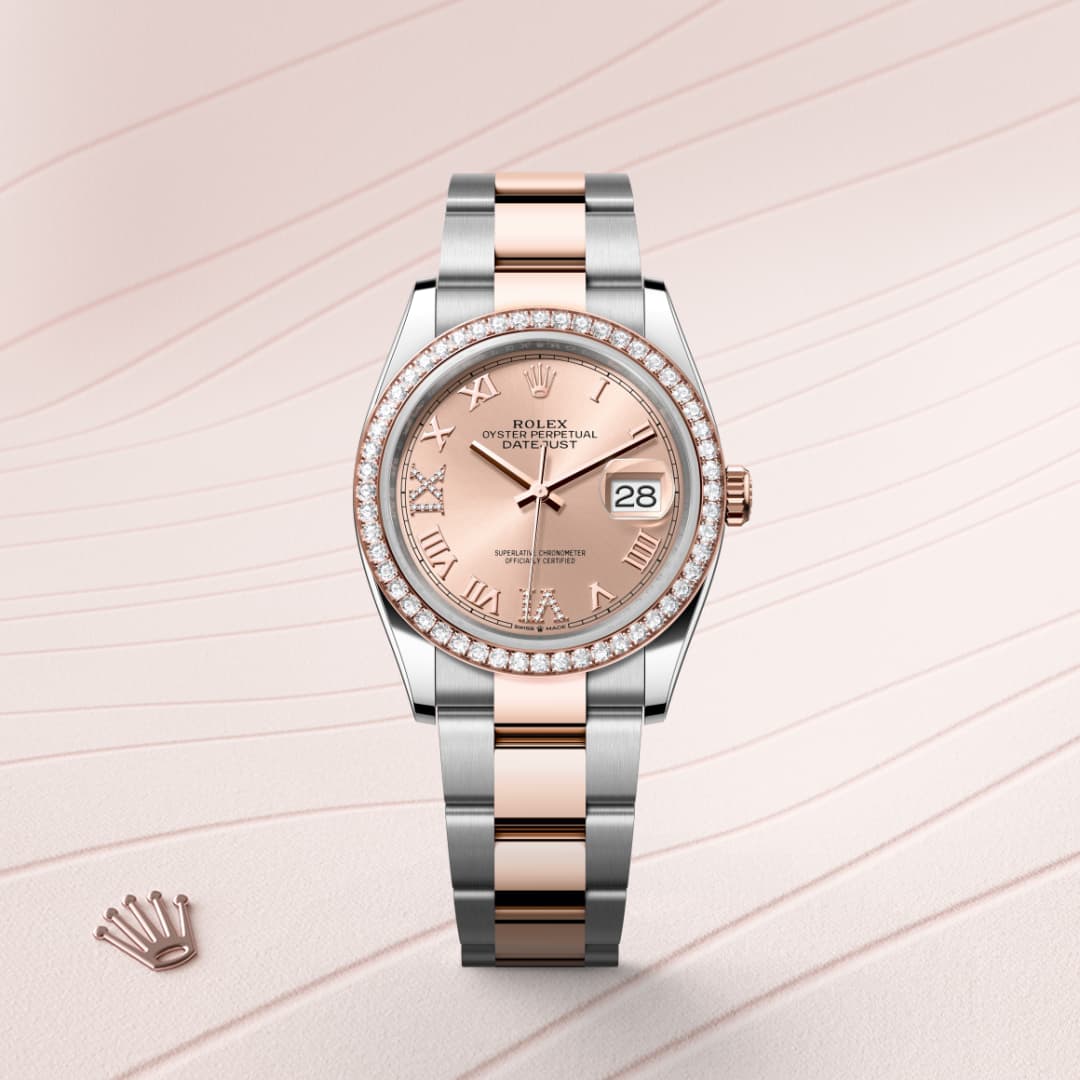 Rolex Datejust 36 ref: M126281RBR-0016 oyster, 36 mm, acero oystersteel, oro everose y diamantes. De movimiento perpetual, mecánico, de cuerda automática con calibre 3235, Manufactura Rolex. 
