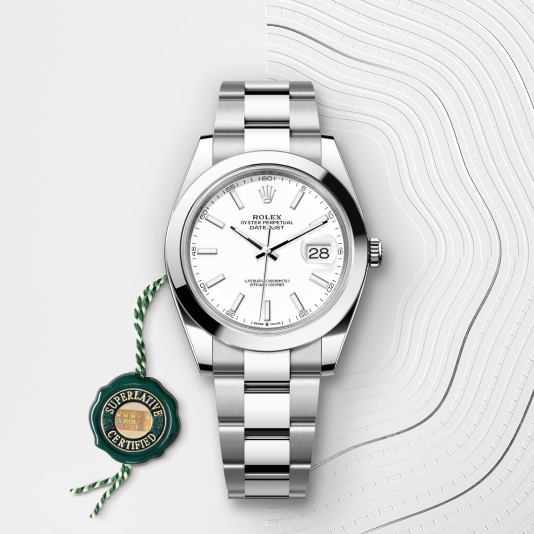 El reloj Rolex Datejust 41 ref: M126300-0005 viene acompañado de un sello verde, un símbolo de su estatus de Cronómetro Superlativo, aplicando la garantía de cinco años. 
