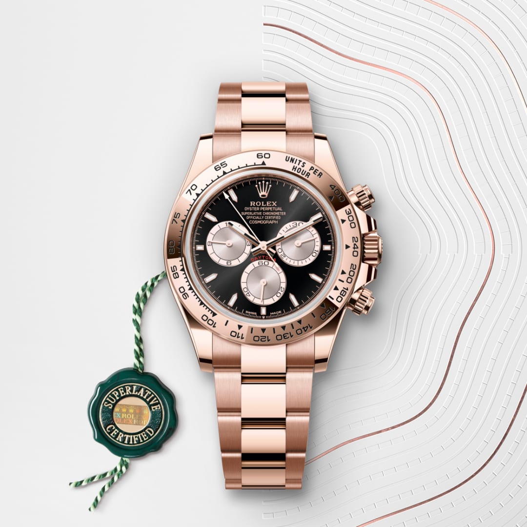 El reloj Rolex Cosmograph Daytona ref: M126505-0001 viene acompañado de un sello verde, un símbolo de su estatus de Cronómetro Superlativo, aplicando la garantía de cinco años. 