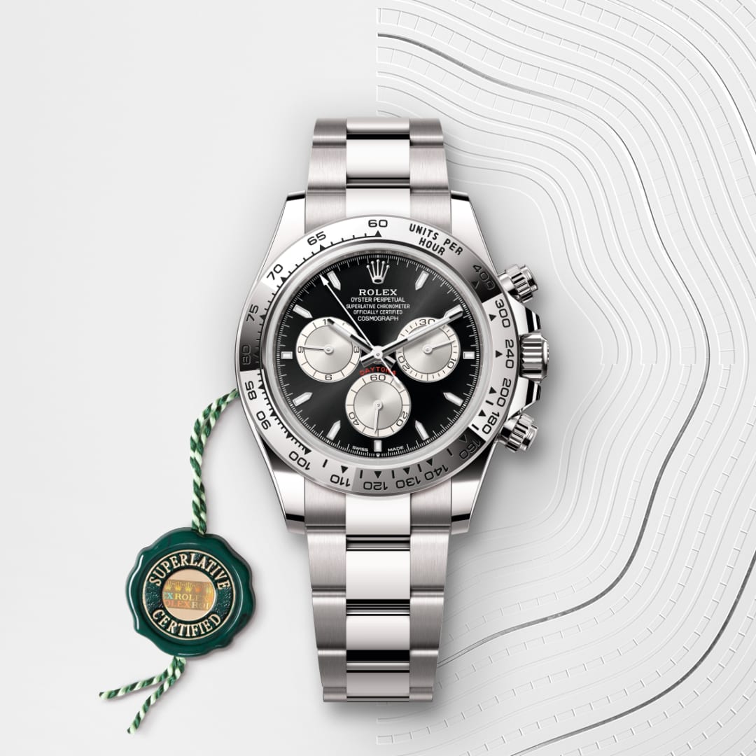 El reloj Rolex Cosmograph Daytona ref: M126509-0001 viene acompañado de un sello verde, un símbolo de su estatus de Cronómetro Superlativo, aplicando la garantía de cinco años. 
