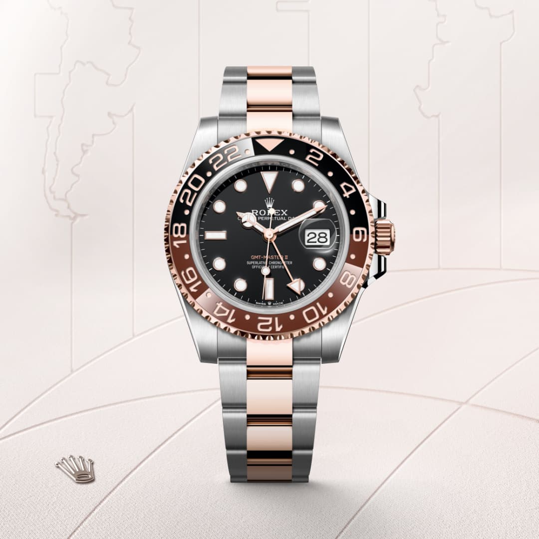 Rolex GMT-Master II ref: M126711CHNR-0002 oyster, 40 mm, acero oystersteel y oro everose. De movimiento perpetual, mecánico, de cuerda automática, función gmt con calibre 3285, Manufactura Rolex. 