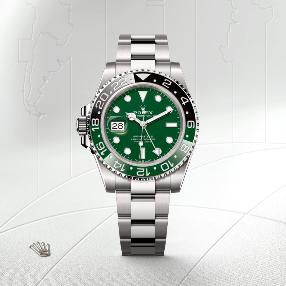 Rolex GMT-Master II ref: M126729VTNR-0001 oyster, 40 mm, oro blanco. De movimiento perpetual, mecánico, de cuerda automática, función gmt con calibre 3285, Manufactura Rolex. 