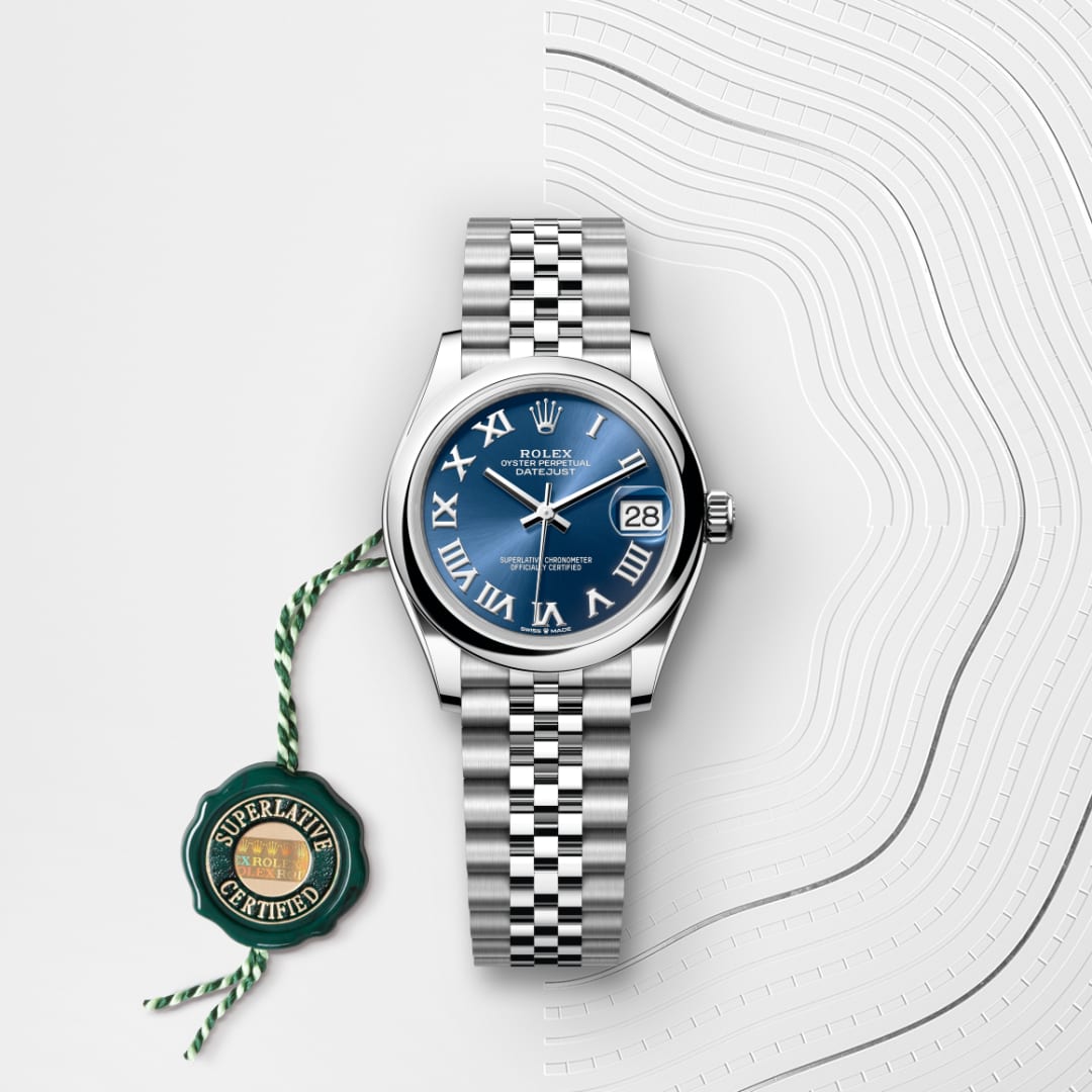 El reloj Rolex Datejust 31 ref: M278240-0018 viene acompañado de un sello verde, un símbolo de su estatus de Cronómetro Superlativo, aplicando la garantía de cinco años. 