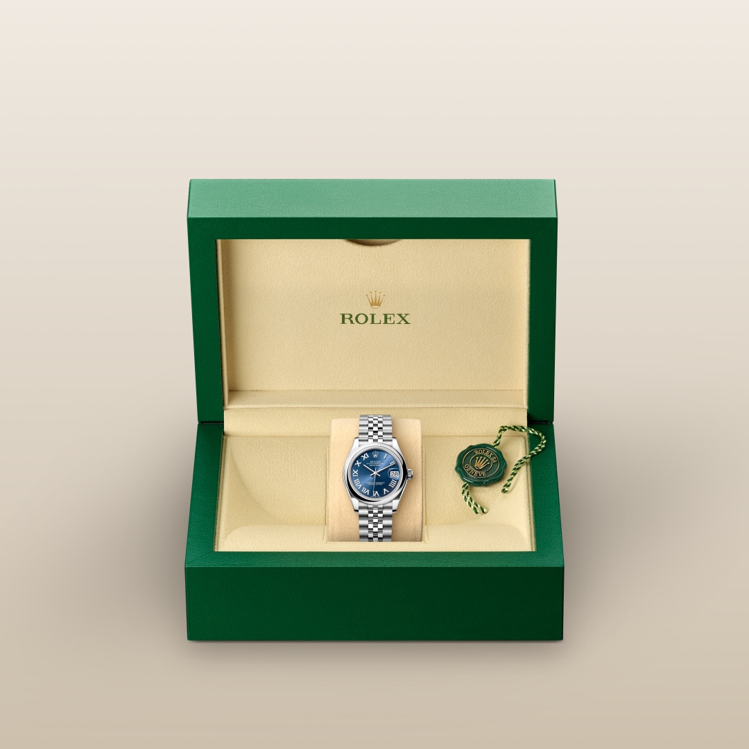 El reloj Rolex Datejust 31 ref: M278240-0018 se entrega en un precioso estuche verde que protege y guardar el reloj. 