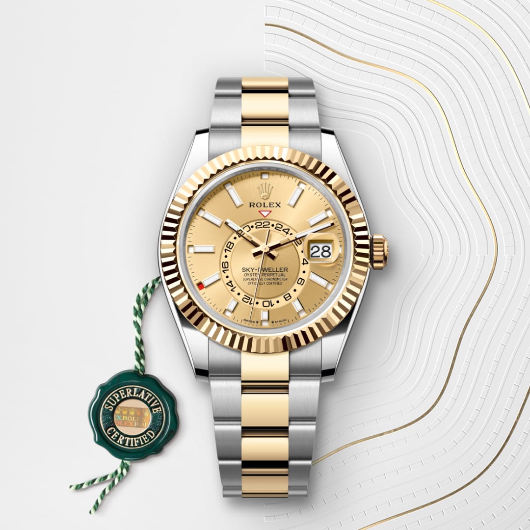 El reloj Rolex Sky-Dweller ref: M336933-0001 viene acompañado de un sello verde, un símbolo de su estatus de Cronómetro Superlativo, aplicando la garantía de cinco años. 