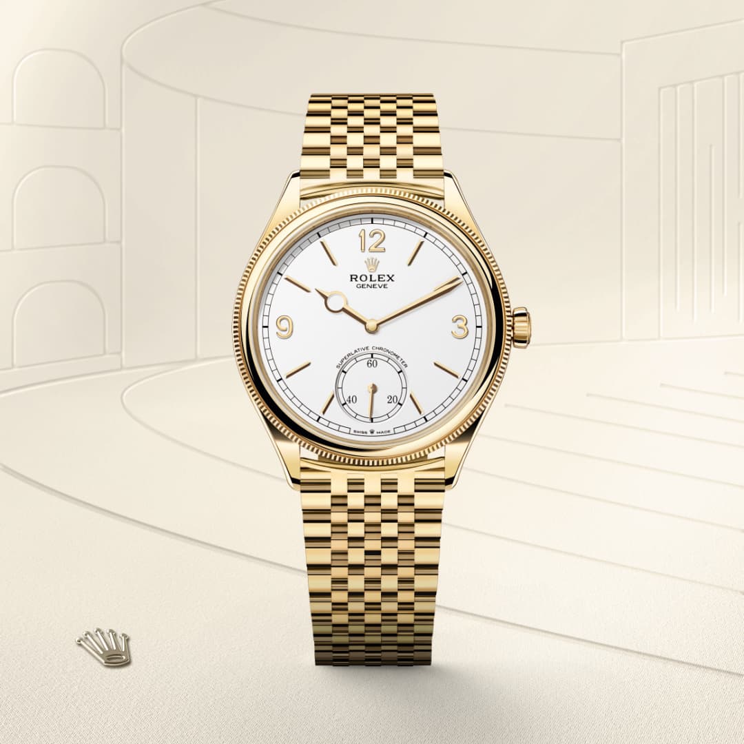 Rolex 1908 ref: M52508-0008 39 mm, oro amarillo de 18 quilates, acabado pulido. De movimiento perpetual, mecánico, de cuerda automática con calibre 7140, Manufactura Rolex. 