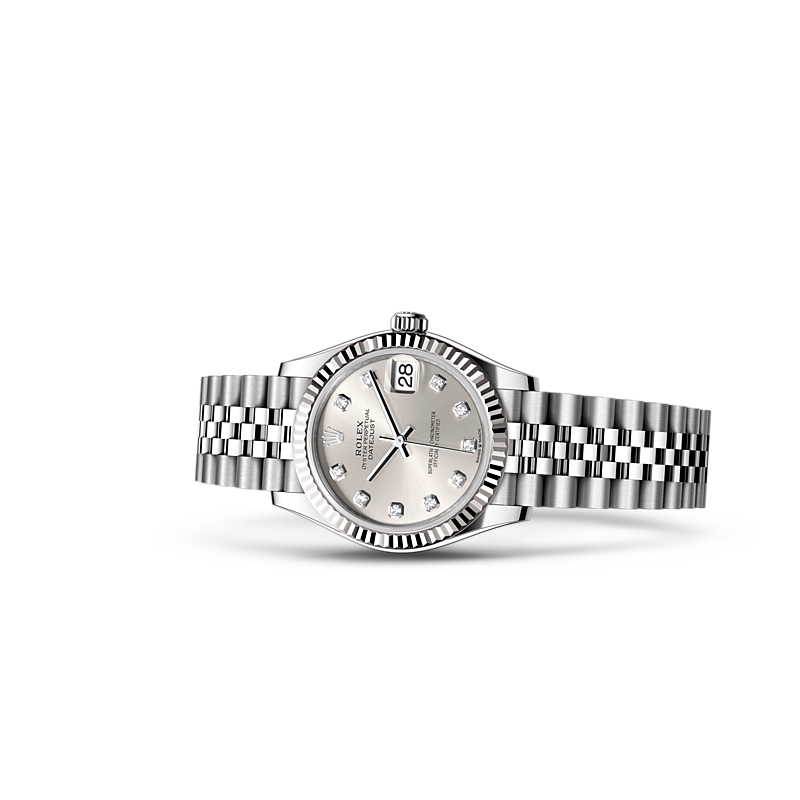 Detalle del brazalete del Rolex Datejust 31 Rolesor blanco combinación de acero Oystersteel y oro blanco ref: M278274-0030