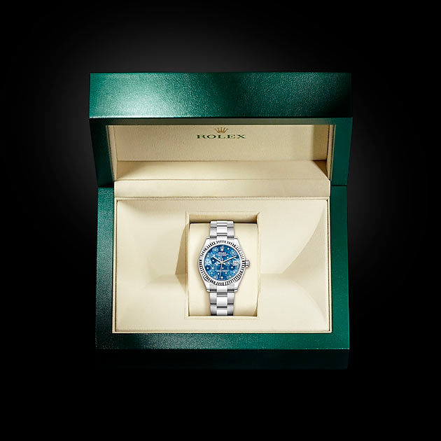 Packaging del reloj Rolex Datejust 31 Rolesor blanco combinación de acero Oystersteel y oro blanco ref: M278274-0035