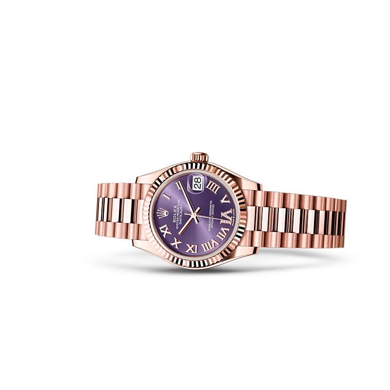 Detalle del brazalete del Rolex Datejust 31 Oro Everose de 18 quilates ref: M278275-0029