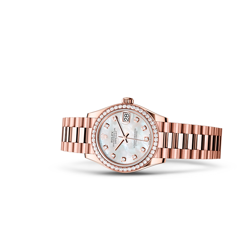 Detalle del brazalete del Rolex Datejust 31 Oro Everose de 18 quilates ref: M278285RBR-0005