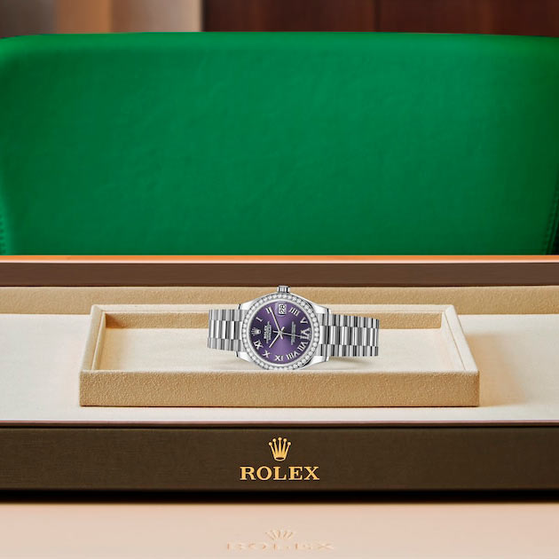 Exposición en la joyeria del reloj Rolex Datejust 31 Oro blanco de 18 quilates ref: M278289RBR-0019