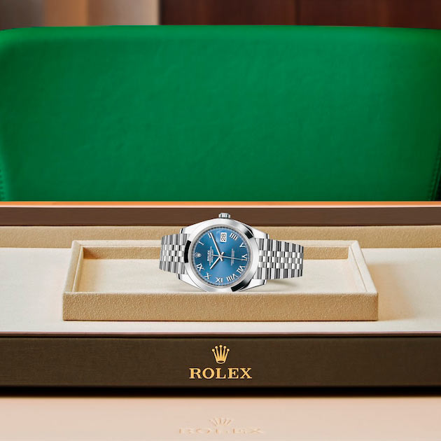 Exposición en la joyeria del reloj Rolex Datejust 41 Acero Oystersteel ref: M126300-0018
