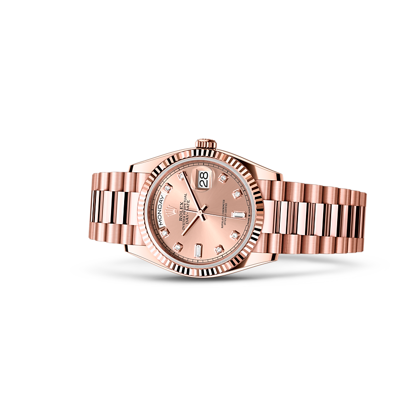 Detalle del brazalete del Rolex Day-Date 36 Oro Everose de 18 quilates ref: M128235-0009