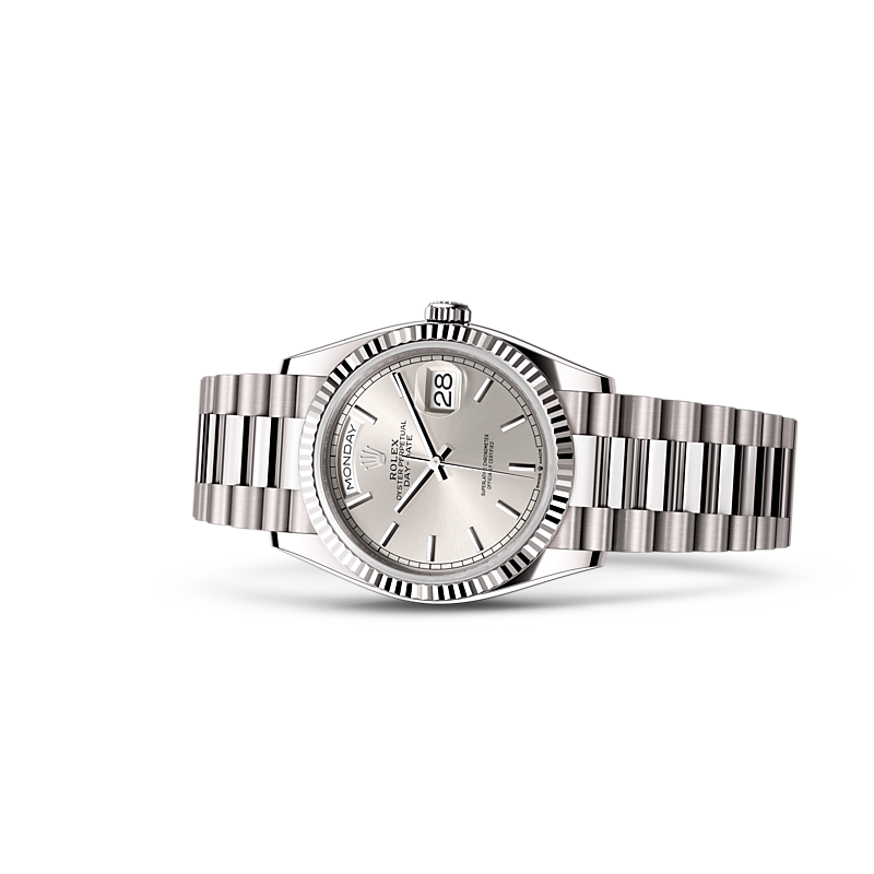 Detalle del brazalete del Rolex Day-Date 36 Oro blanco de 18 quilates ref: M128239-0005