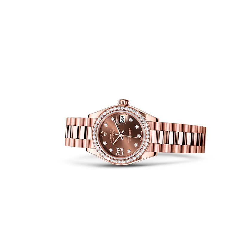 Detalle del brazalete del Rolex Lady-Datejust Oro Everose de 18 quilates ref: M279135RBR-0001