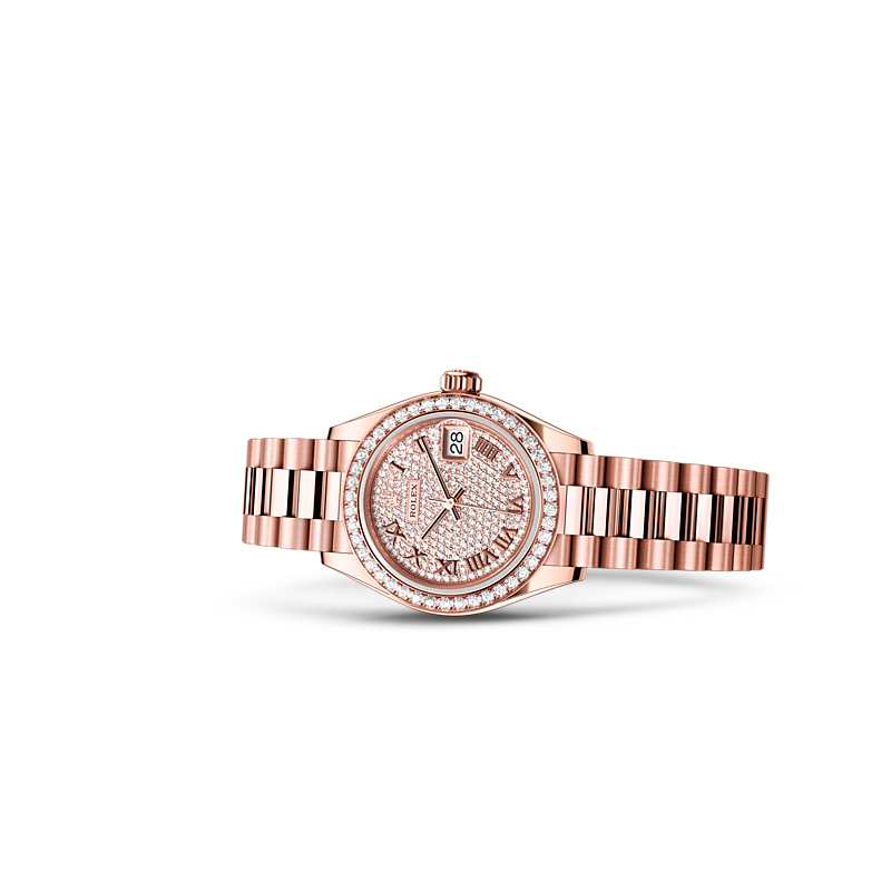 Detalle del brazalete del Rolex Lady-Datejust Oro Everose de 18 quilates ref: M279135RBR-0021