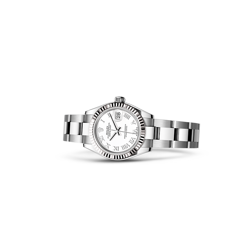 Detalle del brazalete del Rolex Lady-Datejust Rolesor blanco combinación de acero Oystersteel y oro blanco ref: M279174-0020