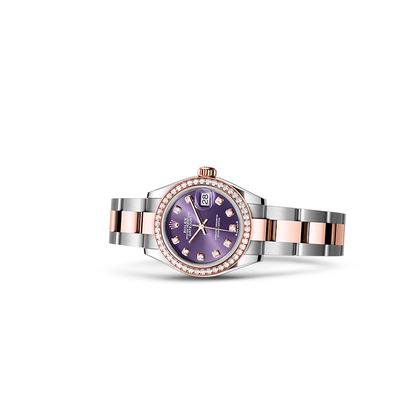 Detalle del brazalete del Rolex Lady-Datejust Rolesor Everose combinación de acero Oystersteel y oro Everose ref: M279381RBR-0016
