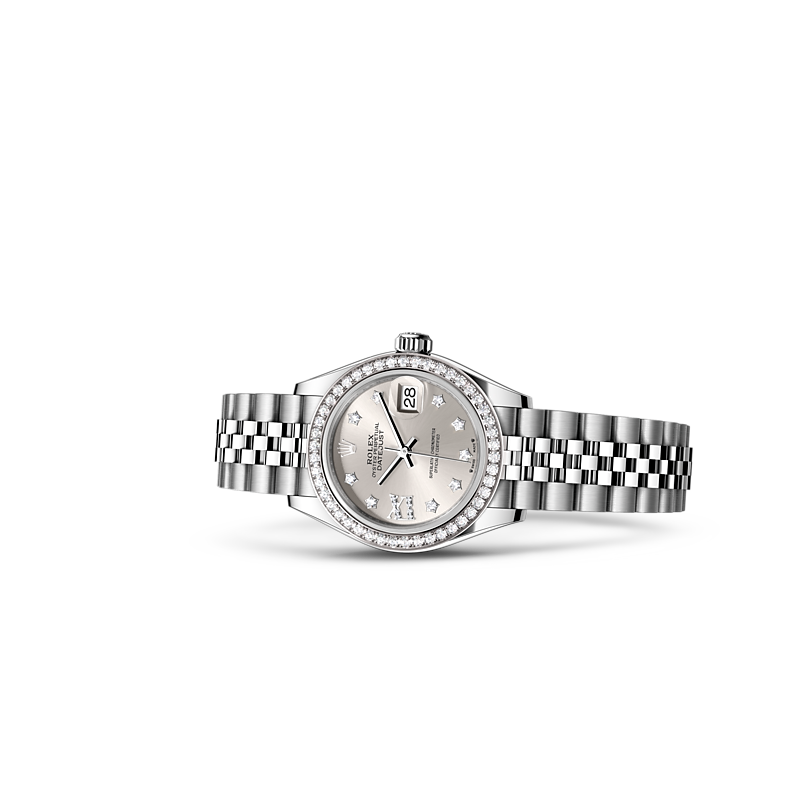 Detalle del brazalete del Rolex Lady-Datejust Rolesor blanco combinación de acero Oystersteel y oro blanco ref: M279384RBR-0021