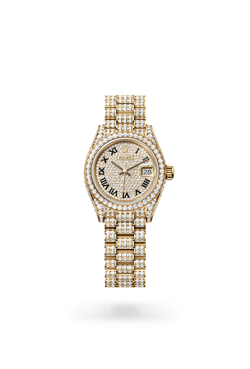 Rolex Lady-Datejust oro amarillo de 18 quilates con flancos de la carrura y asas engastados de diamantes ref: M279458RBR-0001