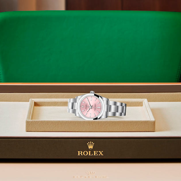 Exposición en la joyeria del reloj Rolex Oyster Perpetual 34 Acero Oystersteel ref: M124200-0004