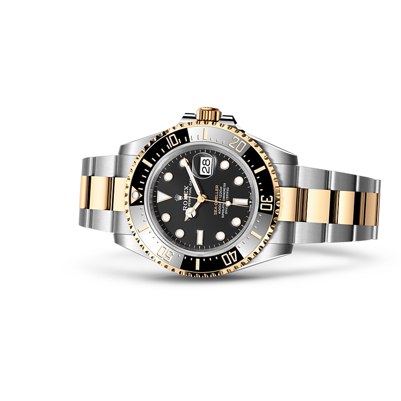 Detalle del brazalete del Rolex Sea-Dweller Rolesor amarillo combinación de acero Oystersteel y oro amarillo ref: M126603-0001