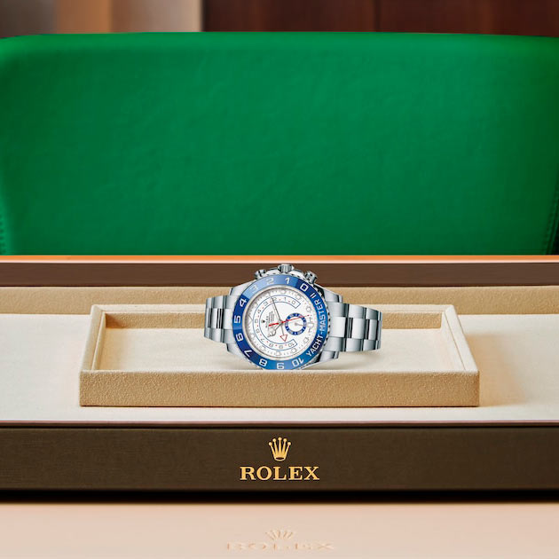 Exposición en la joyeria del reloj Rolex Yacht-Master II Acero Oystersteel ref: M116680-0002
