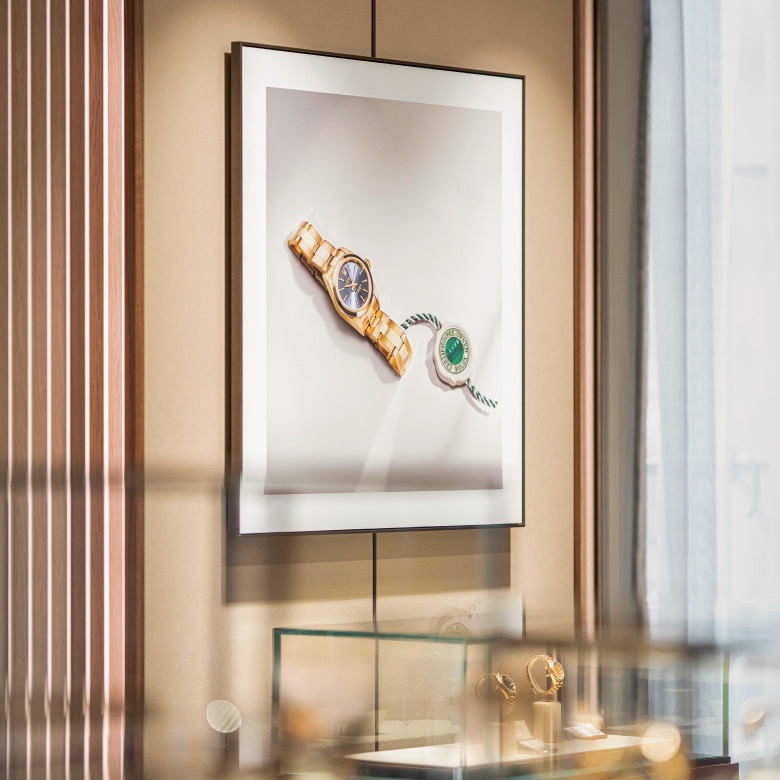 Decoración de la boutique Rolex