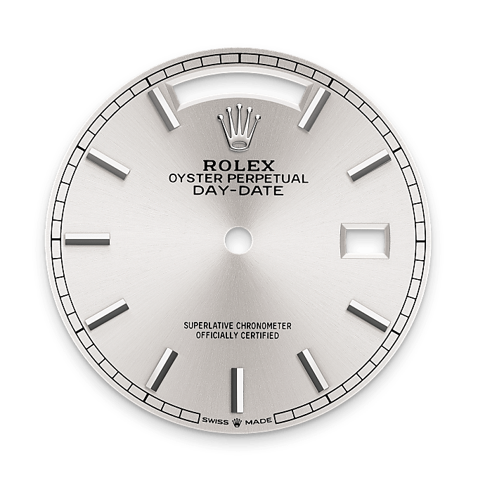 Esfera plateada del reloj Rolex Day-Date 36 II M128239-0005