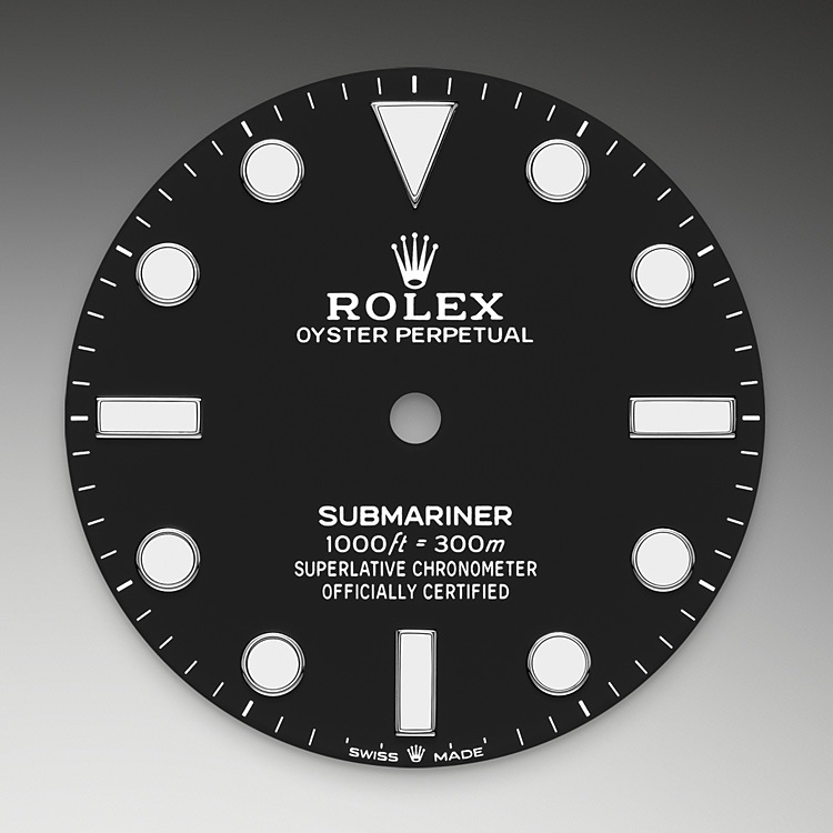 Esfera negra del reloj Rolex Submariner M124060-0001