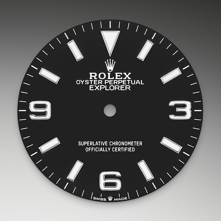 Esfera negra del reloj Rolex Explorer 36 M124270-0001