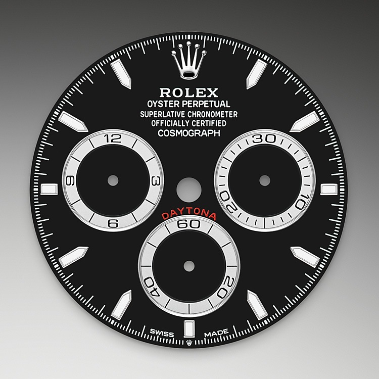 Esfera negra del reloj Rolex Cosmograph Daytona M126500LN-0002