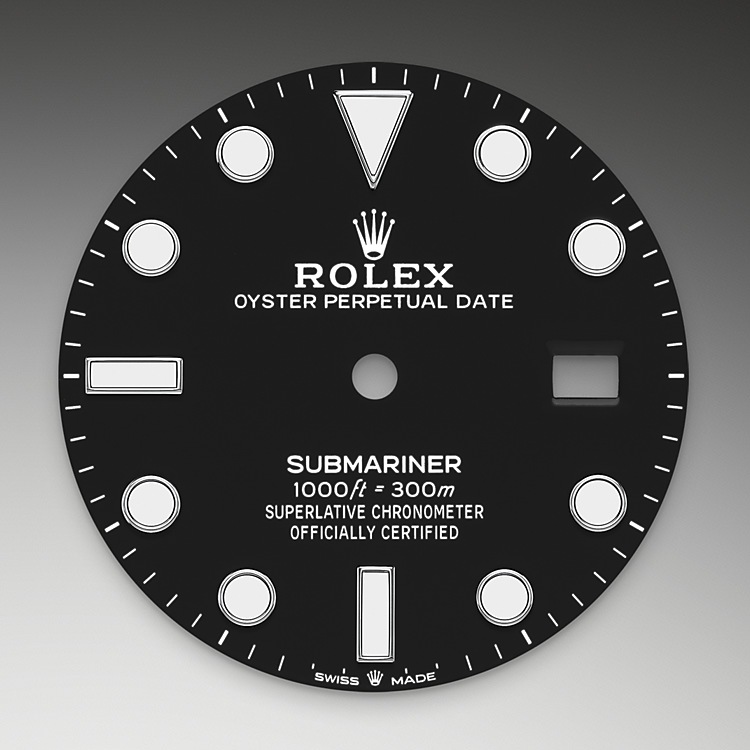 Esfera negra del reloj Rolex Submariner Date M126610LV-0002
