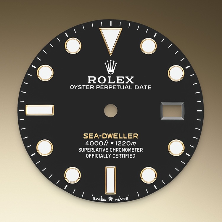 Esfera negra del reloj Rolex Sea-Dweller M126603-0001