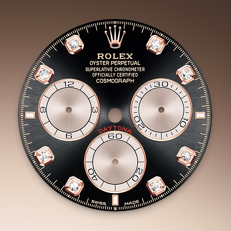 Esfera negro vivo y Sundust del reloj Rolex Cosmograph Daytona M126505-0002