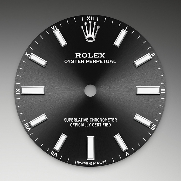 Esfera negro vivo del reloj Rolex Oyster Perpetual 34 M124200-0002