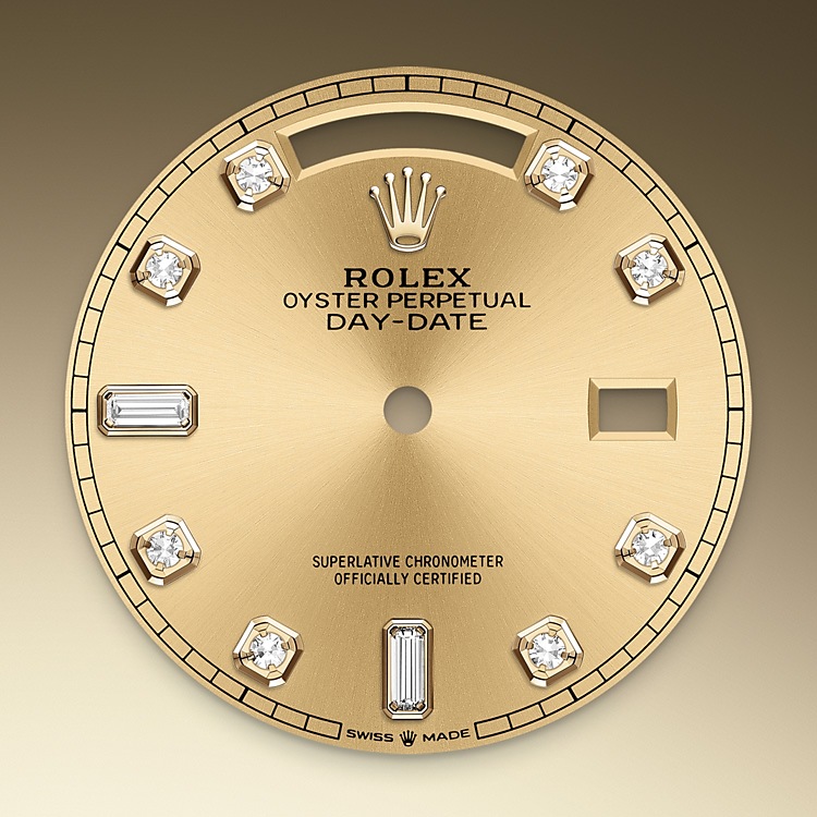 Esfera color champagne del reloj Rolex Day‑Date 36 M128238-0008