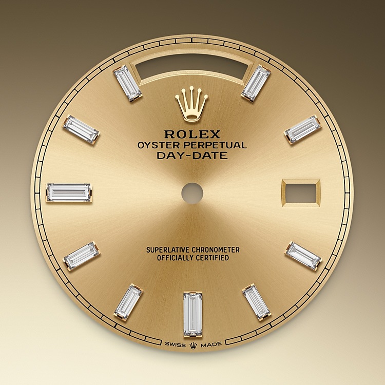 Esfera color champagne del reloj Rolex Day‑Date 40 M228348RBR-0002