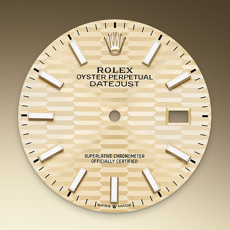 Esfera dorada del reloj Rolex Datejust 36 M126233-0039