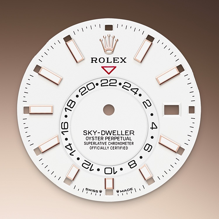 Esfera blanco intenso del reloj Rolex Sky-Dweller M336235-0003