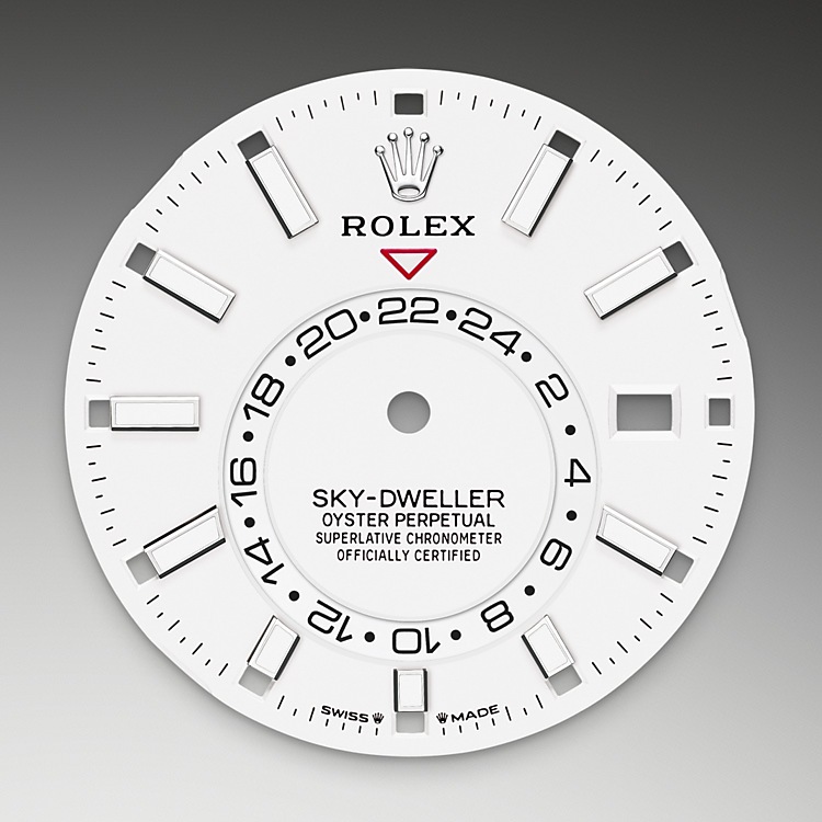 Esfera blanco intenso del reloj Rolex Sky-Dweller M336934-0004