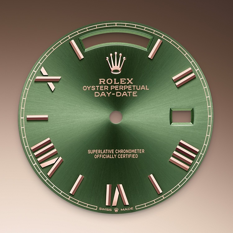 Esfera verde oliva del reloj Rolex Day‑Date 40 M228235-0025