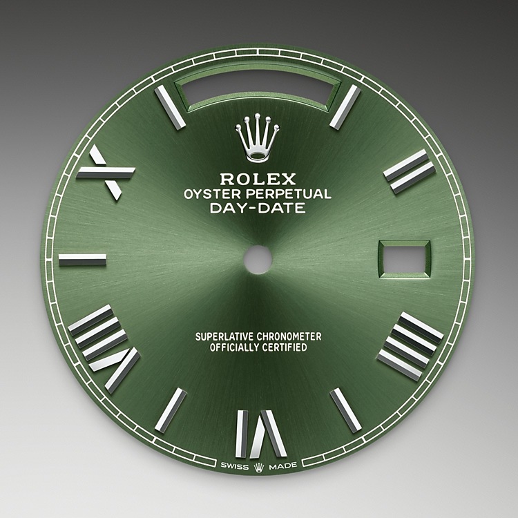 Esfera verde oliva del reloj Rolex Day‑Date 40 M228239-0033