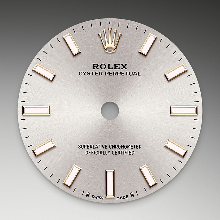 Esfera plateada del reloj Rolex Oyster Perpetual 28 M276200-0001