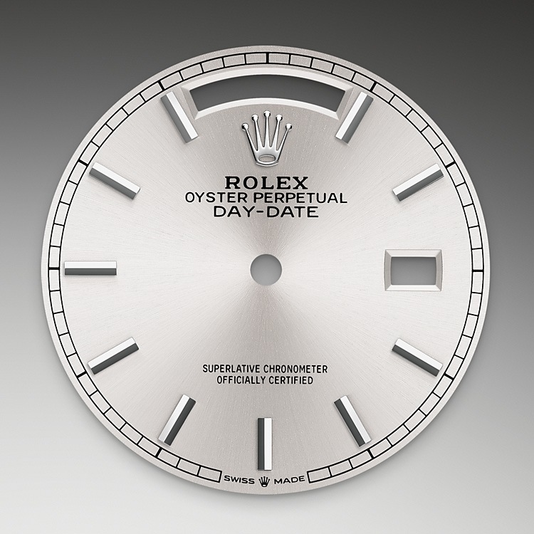 Esfera plateada del reloj Rolex Day‑Date 36 M128239-0005