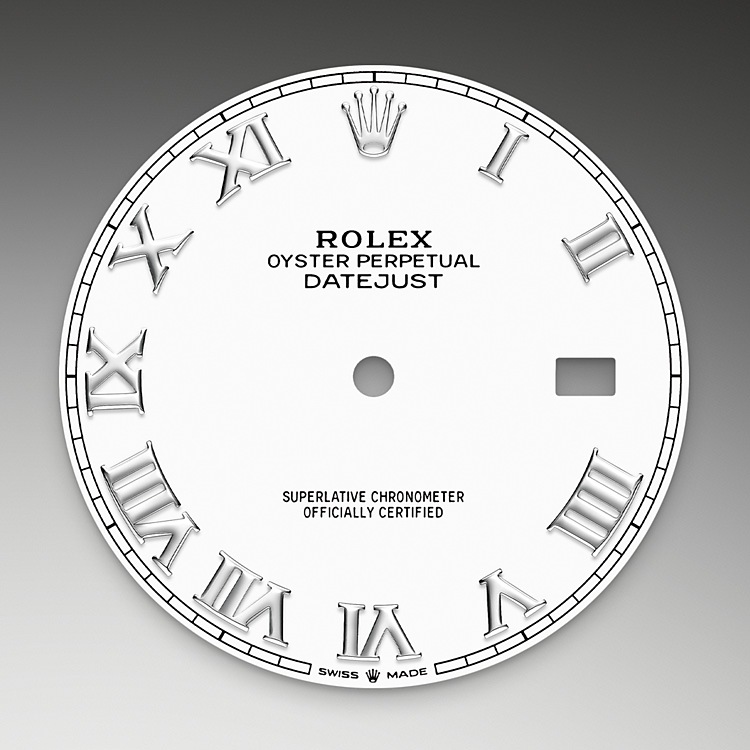 Esfera blanca del reloj Rolex Datejust 41 M126334-0023