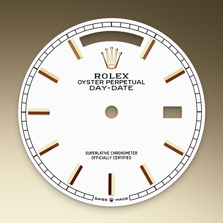 Esfera blanca del reloj Rolex Day‑Date 36 M128238-0081