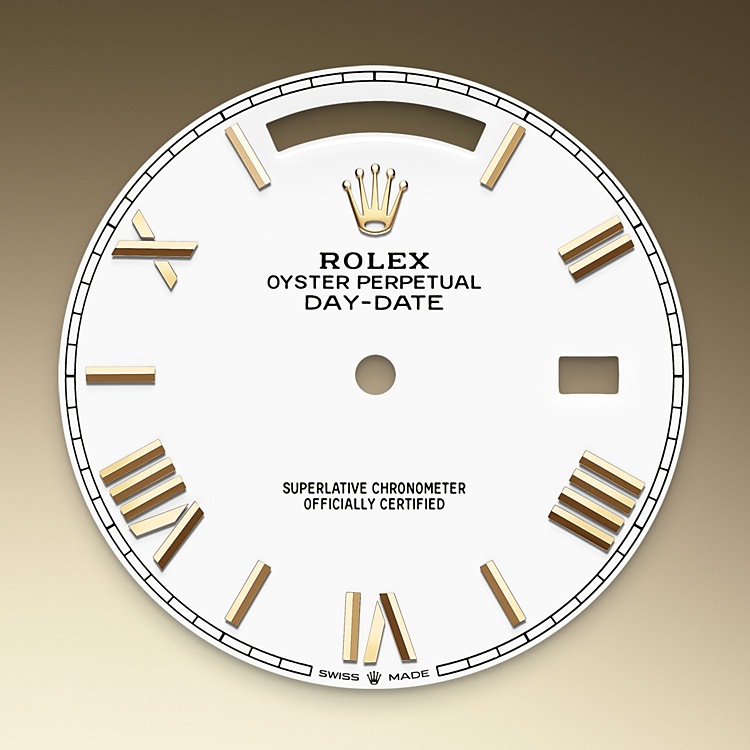 Esfera blanca del reloj Rolex Day‑Date 40 M228238-0042