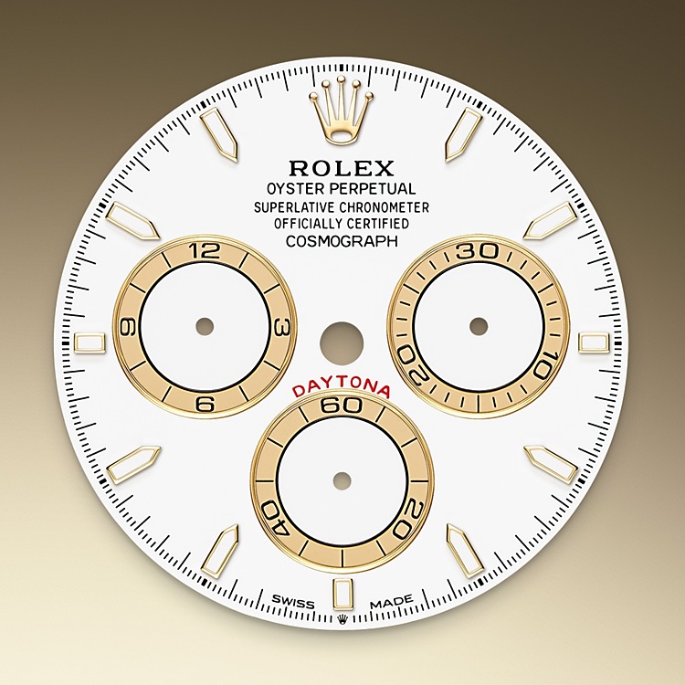 Esfera blanca del reloj Rolex Cosmograph Daytona M126503-0001